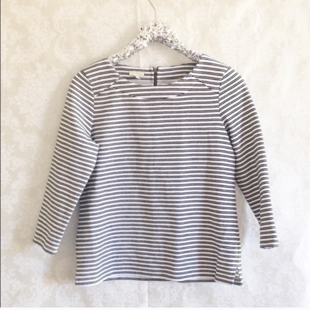 Talbots Striped Ponte Top